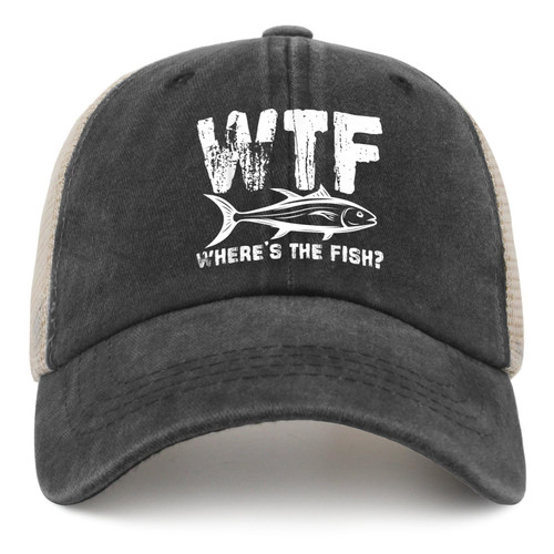 WTF Where's The Fish Hat Trucker Hat Women Vintage Mesh Baseball Cap for Summer WTF Where's The Fish Hat Trucker Hat Women Vintage Mesh Baseball Cap for Summer
