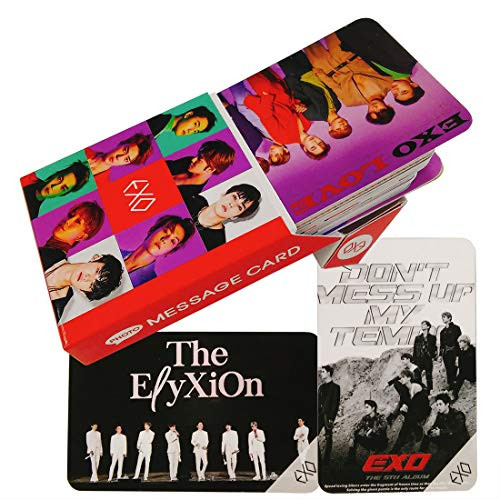 EXO Photo Photocard 30pcs - K-pop EXO Suho Baekhyun Chanyeol DO Kai Sehun Xiumin Lay Chen Group Solo Photocard Photo Message Card Photo Card Photocards Set for EXO-L New Version 30pcs + Store Gift