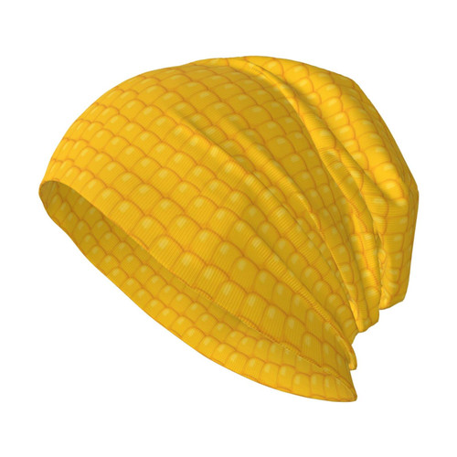 Fresh Ripe Corn Cobs Pattern Beanie Hat for Men Women Knit Warm Casual Hats Classic Winter Cap Black