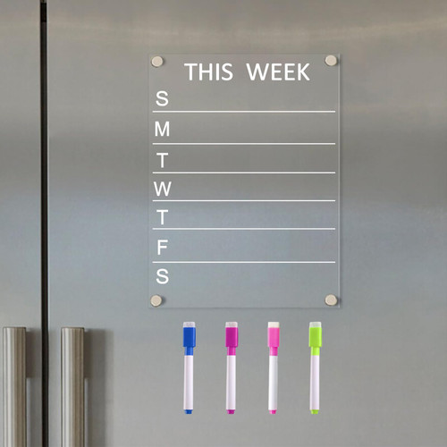 Small Weekly Dry Erase Board 8"x10" Dry Erase Board for Refrigerator Menu Board Magnetic Menu for Refrigerator Magnetic Weekly Calendar for Fridge Magnetic Meal Planner Acrylic Dry Erase Board (Clear) Small Weekly Dry Erase Board 8"x10" Dry Erase Board for Refrigerator Menu Board Magnetic Menu for Refrigerator Magnetic Weekly Calendar for Fridge Magnetic Meal Planner Acrylic Dry Erase Board (Clear)