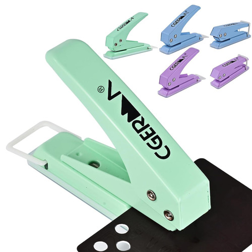 Single Hole Puncher, 6 pcs? 1/4" Hole Punch,50% Labor Savings, Heavy Duty Hole Puncher, Paper Punch, 15 Sheet Capacity, Metal Hole Puncher for ID Card, Chipboard, Art Project