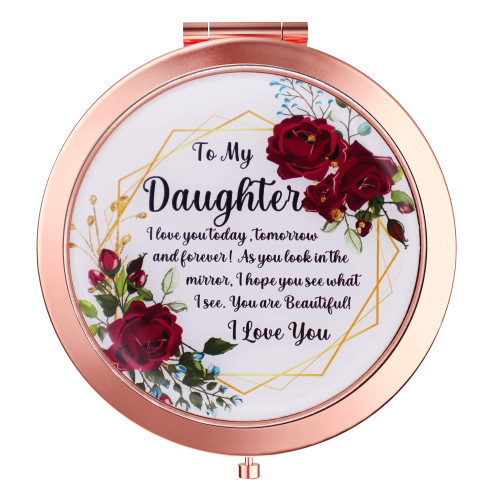 to My Daughter Rose Gold Compact Mirror, Gifts from Daughter from Mom and Dad, Gifts for Daughter on Wedding Day, Daughter Birthday Gifts, Daughter Gifts for Graduation Christmas to My Daughter Rose Gold Compact Mirror, Gifts from Daughter from Mom and Dad, Gifts for Daughter on Wedding Day, Daughter Birthday Gifts, Daughter Gifts for Graduation Christmas