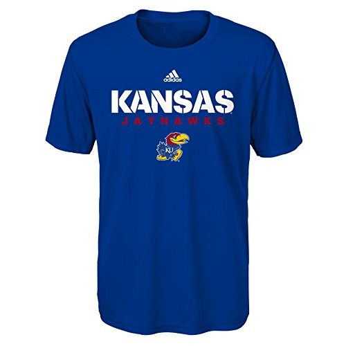 Outerstuff NCAA Kansas Jayhawks Youth Boys Sideline 2017" Short Sleeve Tee, L(14-16), Royal