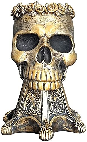 Joylern Skull Planter Succulent Pots Skull Head Design Flowerpot Succulent Planter Flower Pot Decor for Home Office Desk - Gold
