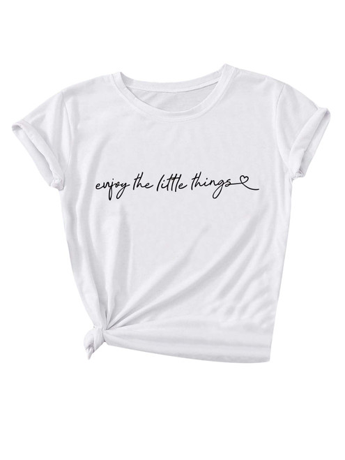 SOLY HUX Women's Letter Print Graphic Tees Short Sleeve Tops Casual Summer T Shirt White M SOLY HUX Women's Letter Print Graphic Tees Short Sleeve Tops Casual Summer T Shirt White M