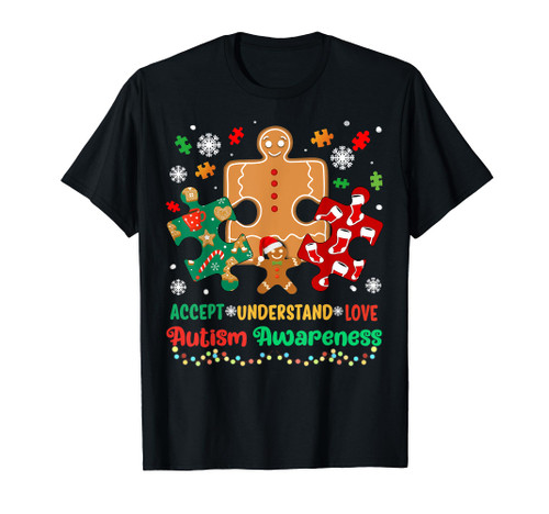 Accept Understand Love Autism Awareness Puzzle Christmas T-Shirt Accept Understand Love Autism Awareness Puzzle Christmas T-Shirt