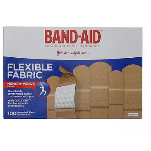 BAND-AID Flexible Fabric Adhesive Bandages 3/4 Inch X 3 Inches 100 ea BAND-AID Flexible Fabric Adhesive Bandages 3/4 Inch X 3 Inches 100 ea