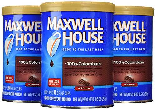 Maxwell House Colombian Ground Coffee (10.5 oz Canisters, Pack of 3) Maxwell House Colombian Ground Coffee (10.5 oz Canisters, Pack of 3)