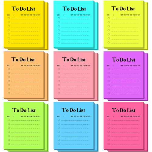 Chinco to Do List Sticky Notepad Christmas Bright Colors Sticky Checklist Gifts Small Planning Notes Daily to Do List Notes for Fridge, Grocery List, Shopping List, Reminders(Neon Colors, 18 Pcs)