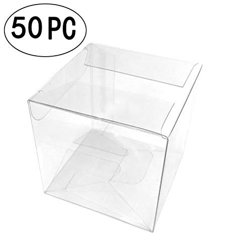 Transparent Cube Box Clear Candy Treat Box PET Gift Packing Box Baby Shower Wedding Favors Party Boxes
