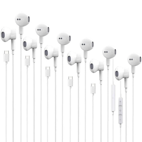 Cianyyee 6 Pack USB Type-C Earbuds for iPhone 15,Samsung Galaxy S23 Ultra S22 S21 FE S20 A54 A53,in-Ear Wired Headphones with Microphone,Type C Earphones for Pro Max iPad Plus Pixel 8 7 6a 5