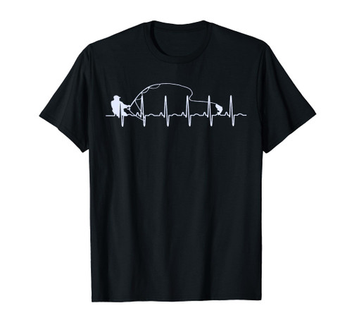 Fly Fishing Heartbeat Fish EKG Trout Fishing T-shirt T-Shirt