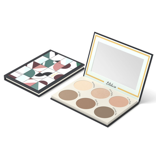 6 Colors Full-Sized Contour Palette - Beige and bronzer concealer palette, Full face makeup highlighter palette for mature skin, makeup palettes for women, Contour kit palette powder for beginners