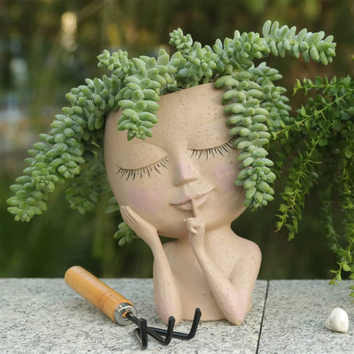 Meyas Face Planters Pots Head Planter Pots Succulent Planters Face Planters Flower Pot Indoor Outdoor Plant Pots Drainage Hole Cute Lady Face Planters Flower Vase Resin Planter Garden Gift Light Color Meyas Face Planters Pots Head Planter Pots Succulent Planters Face Planters Flower Pot Indoor Outdoor Plant Pots Drainage Hole Cute Lady Face Planters Flower Vase Resin Planter Garden Gift Light Color