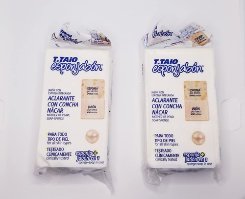 T.Taio Esponjabon Sponge Soap Mother of Pearl/Concha Nacar 4.2 oz. (Pack of 2)