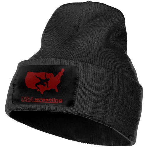 BXBHEJS Winter Knit Hat Cap for Men Women, American Wrestling Daily Beanie Hat Unisex Warm Cuff Ski Skull Caps Black