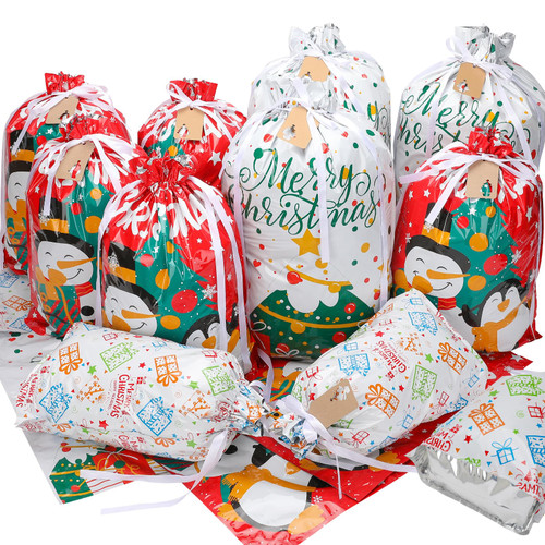 Christmas Gift Bags, Featured 15P Medium/Large/Extra Large Christmas Gift Bags Assorted Sizes, Drawstring Christmas Bags for Gifts, Plastic Reusable Santa Gift Bags Wrapping Holiday Xmas Gift Bag Bulk Christmas Gift Bags, Featured 15P Medium/Large/Extra Large Christmas Gift Bags Assorted Sizes, Drawstring Christmas Bags for Gifts, Plastic Reusable Santa Gift Bags Wrapping Holiday Xmas Gift Bag Bulk