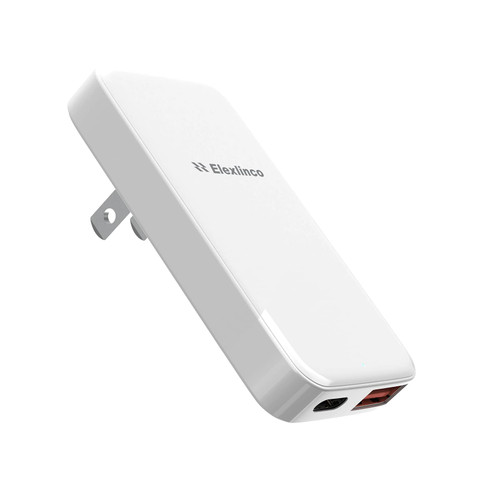 USB Wall Charger, USB C Fast Charger, Elexlinco Dual USB Wall Charger with Apple 20W Charge and QC 3.0 18W USB-A,USB C Wall Adapter for Apple 14 13 12 11, Samsung, Foldable Plug Charger