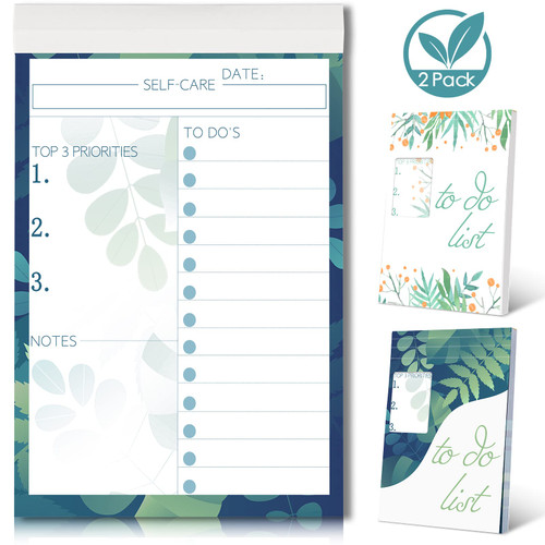 Daily to Do List Notepad with 100 Undated Tear-Off Planning Pads, To Do List Notebook Desk Planner Planning Pads Productivity Tracker for Work Goals Notes Schedule Ideas. Work Planner 2 pack
