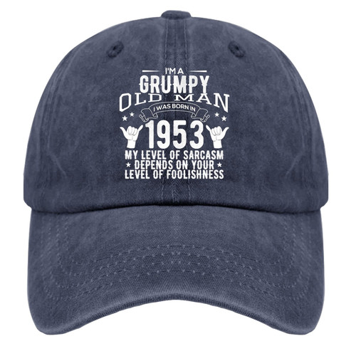 Caps I Am A Grumpy Old Man Baseball Cap, Funny Dad Hats for Women Navy Blue