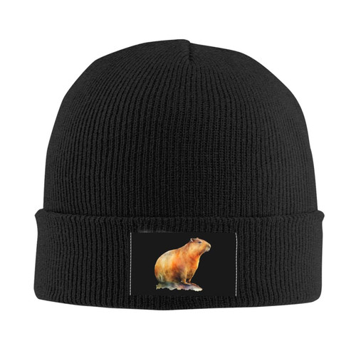 Funny Capybaras Beanie Hat Cute Animal Winter Slouchy Hat Gift for Men Women Boy Girl Warm Cuffed Skull Cap Black