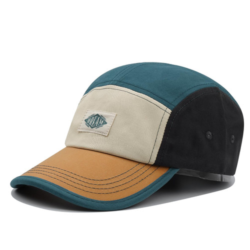 Croogo 5 Panel Baseball Cap Cityboy&Girl Style Trucker Hat Men's Curved Brim Jockey Cap Street Casual Dad Hat,Beige-DSBH06