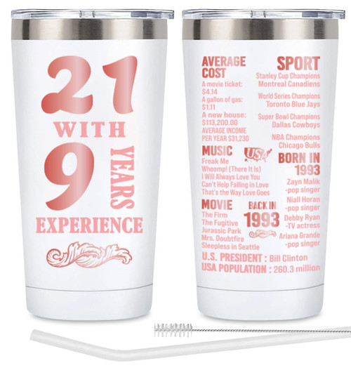 Henghere 30th Birthday Gifts for Women, 30th Birthday Gift for Friend, Mom?Sister, Wife, Aunt, Coworker, Happy 30 Year Old Birthday Decorations Women | Thermos Cup - White Henghere 30th Birthday Gifts for Women, 30th Birthday Gift for Friend, Mom?Sister, Wife, Aunt, Coworker, Happy 30 Year Old Birthday Decorations Women | Thermos Cup - White