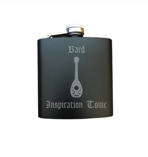 D&D Roleplaying Engraved Steel Flask - Bard Inspiration Tonic - Nerdy Gift, dnd, Dungeons Dragons (Flask Only) D&D Roleplaying Engraved Steel Flask - Bard Inspiration Tonic - Nerdy Gift, dnd, Dungeons Dragons (Flask Only)