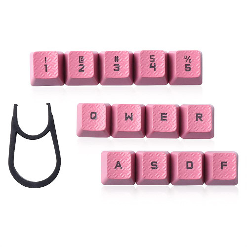HUYUN Performance Gaming keycaps Replacement for Romer-G Switch Logitech G310 G413 G613 G810 K840 G910 Mechanical Keyboard (Pink 13 Keys)