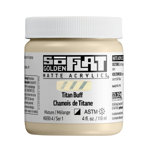 Golden SoFlat Acrylics, Titan Buff, 4 fl. oz./ 118 ml Jar