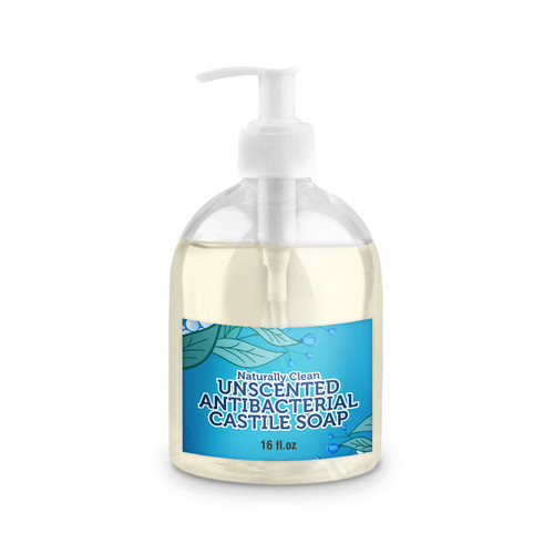 LandLSoap Antibacterial Unscented Pure Castile Liquid Soap for Face, Hand & Body Wash-Vegan, Non-GMO, Made in USA, Liquid Castile Soap for All Skin Types, Dry & Sensitive Skin 16 oz