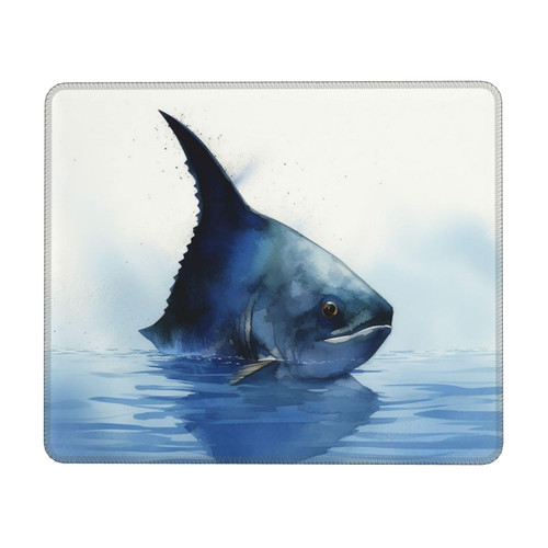 Blue Fish Mouse Pad with Non-Slip Rubber Base Personalized Gaming Mouse Pad Waterproof Mouse Mat Office Computer Mousepad for Desk Laptop