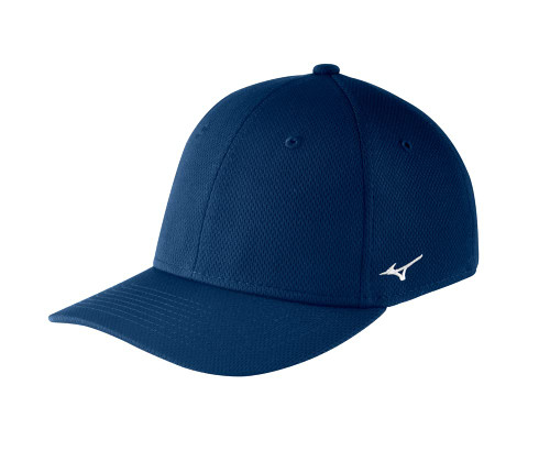 Mizuno Stretch Fitted Team Hat, Large/X-Large, Navy