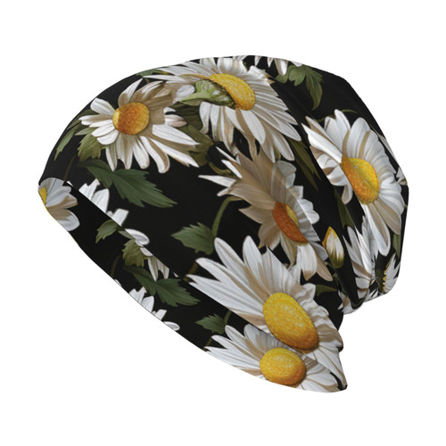 Knit Slouchy Beanie Hats for Women Men Beanies Cuffed Skull Cap Daisy Winter Ski Hat