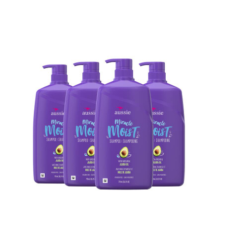 Aussie Paraben-Free Miracle Moist Shampoo w/ Avocado & Jojoba Oil For Dry Hair, 26.2 fl oz