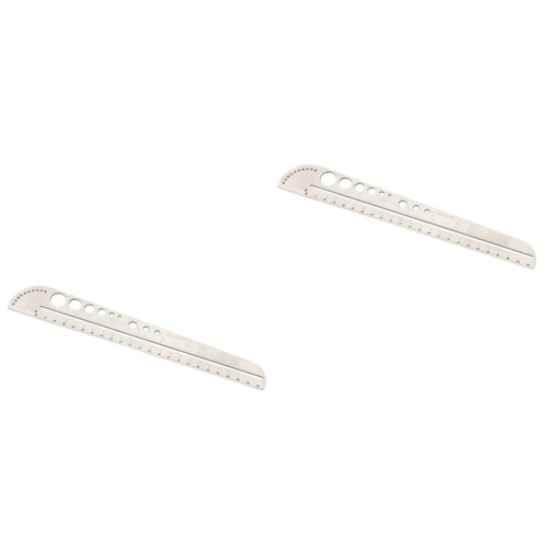 NUOBESTY 2pcs Stainless Steel Ruler Multifunctional Ruler Metal Protractor Angle Measure Tool Heavy Duty Ruler Scale Tool for Outdoor Protractor for Drawing Graphic Multipurpose Compass Set