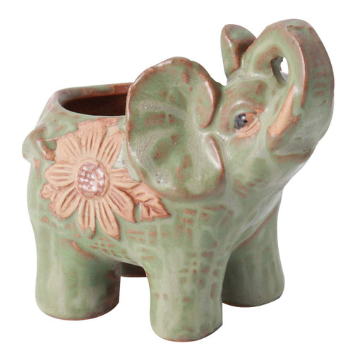 MERRYHAPY Elephant Flowerpot Succulent Flowerpot Retro Decor Ceramic Flower Pots Cute Animal Planter Elephant Succulent Pots Home Flower Pot Fashion Flower Pot Ceramics Cactus Seedling Pot