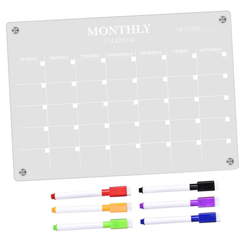 Tofficu 1 Set White Board Refrigerator Acrylic Board for Wall Message Board Clear Acrylic Dry Erase Board Dry Erase Board for Fridge Dry Erase Boards Fridge Board Magnetic Plank Plate