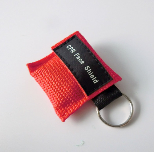 20pcs CPR Face Shield First Aid CPR Barrier Kit with Keychain Pouch Red