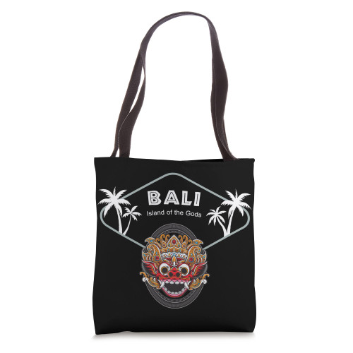 Bali Barong Mask Palms Indonesia Penida Gift Ubud Souvenir Tote Bag