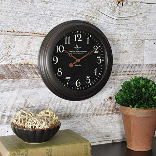 FirsTime & Co. 25631 FirsTime Black Onyx Wall Clock, 8.5",