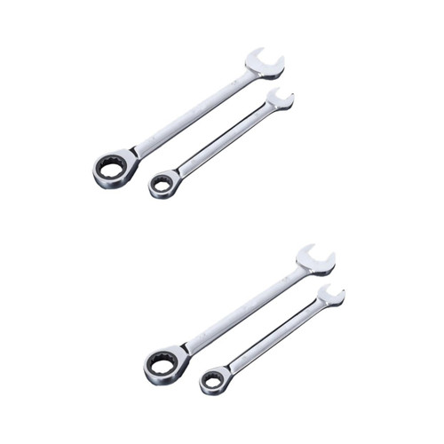Veemoon 2pcs Swivel Ratchet Wrench Combination Ratchet Spanner Dual Heads Double Offset Ring Spanner Dual Heads