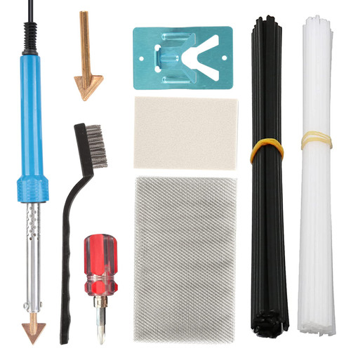 HUIOP 80W Plastic Welding Kit,80W Plastic Welding Kit,Plastic Welder Kit with 40 Rods,1 Mesh,Wire Brush Welder Tools for Car Bumper, Dashboard, Kayak, Canoe