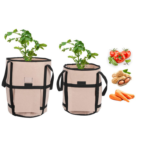plplaaoo Potato Grow Bags, Planter Pot with Handles, Felt Fabric Plant Planting Bag with Flap, Plant Grow Bag with Harvest Window for Potato Tomato and Vegetables(Medium), Potato Grow Bags Bag pla