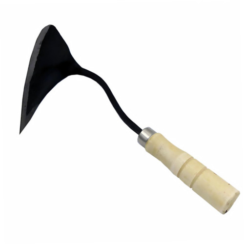 Yardwe Crooked Triangular Pick Plant Cultivator Hoe Fork Hoe Grass Hoe Garden Handle Hoe Steel Garden Tool Garden Edger Weeder Tools Hand Cultivator Gardening Tool Handheld Wood Trimmer