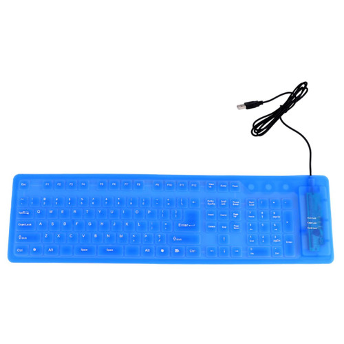Gatuida Roll 109 Key Silicone Folding Keyboard Silicone Keyboard Blue Keyboard Portable Keyboard Computer Keyboards USB Keyboard Compact Wired Keyboard Travel Flat Silica Gel Soft Keyboard