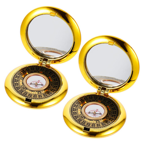 VANZACK 2pcs Pocket Compass Automatic Compass Lucky Ancient Chinese Compass Feng Shui Lo Pan Accurate Compass Hand Brass Compass Feng Shui Luo Pan Clamshell Copper Clock VANZACK 2pcs Pocket Compass Automatic Compass Lucky Ancient Chinese Compass Feng Shui Lo Pan Accurate Compass Hand Brass Compass Feng Shui Luo Pan Clamshell Copper Clock