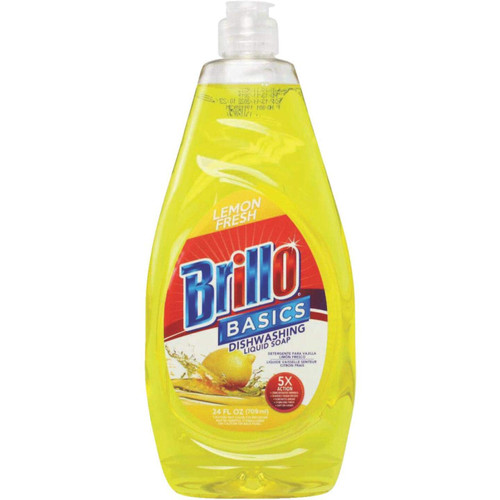 BRILLO Dish Lemon Detergent - Dishwashing Liquid Dish Soap - 24 Oz. Liquid Lemon Fresh Blast Dish Soap - 100% Non-Toxic Dishwasher Cleaner - Pack of 3.