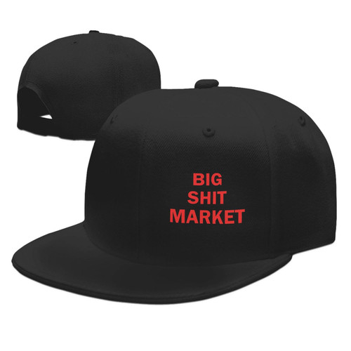 wikjxiz Big Shit Market Hats for Men Black Hat Flat Bill Mens Sun Hats Classic Baseball Cap