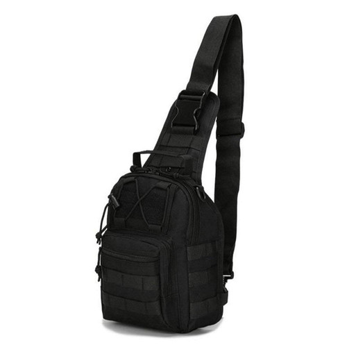 LBlanco Tactical Shoulder Sling Bag Small Outdoor Chest Pack Backpack for Men Traveling, Trekking, Camping, Sling Daypack Army Bag(Black)